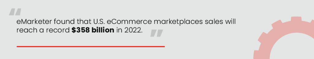"eMarketer found that US eCommerce marketplaces sales will reach a record $358 billion in 2022"