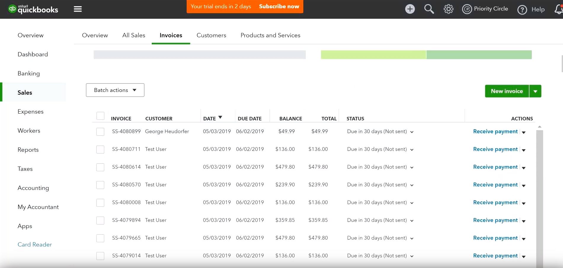 QuickBooks Invoice Page Logicbroker Integration