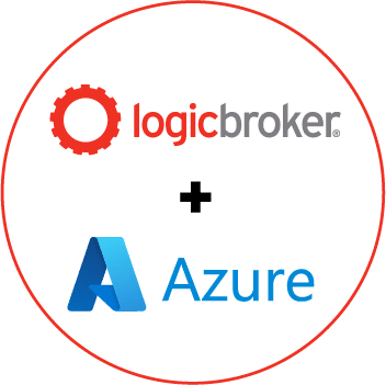 Logicbroker + Microsoft Azure Logos on white background