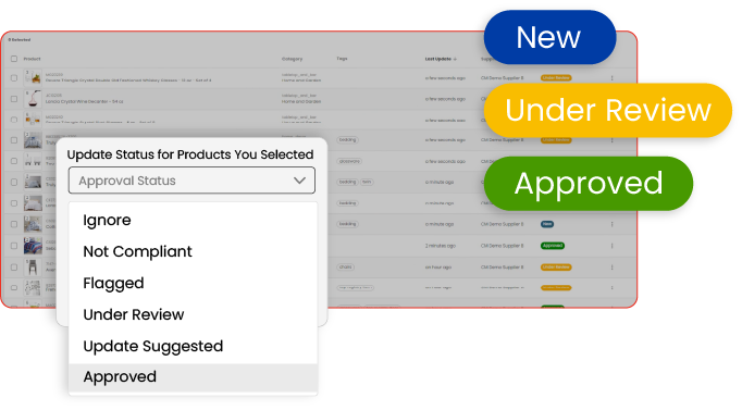 Logicbroker Product Onboarding Center bulk product approval process for product catalogs